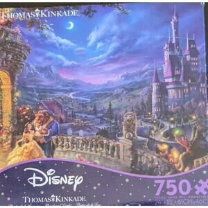 Disney Thomas Kinkade Beauty & The Beast Puzzle Dancing In Moonlight 750 Pc